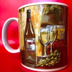 Large Sakura Mug - Wine & Grapes Design